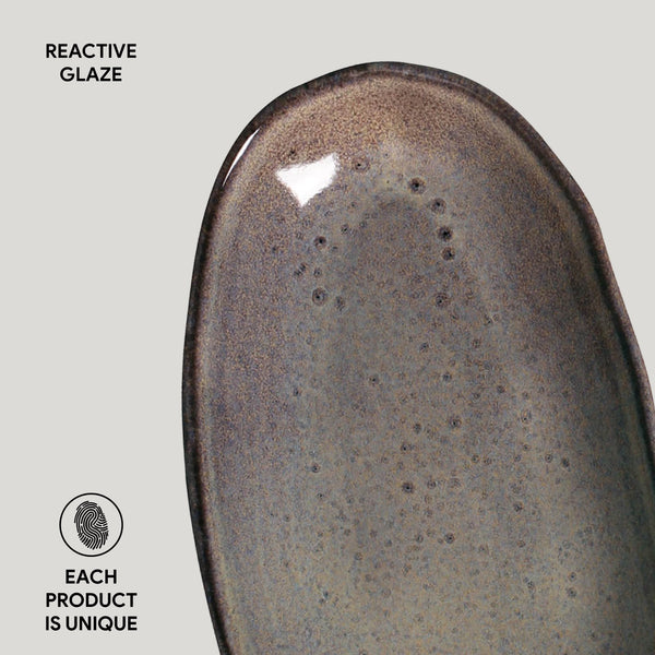 Porto Brasil TOURMALINE DEEP OVAL PR LARGE ORGANIC STONEWARE dia. 12.6x6.3"  SKU: '14414108901