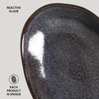 Porto Brasil TITANIUM DEEP OVAL PR LARGE ORGANIC STONEWARE dia. 12.6x6.3"  SKU: '14414109401