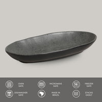 Porto Brasil CHROMIUM DEEP OVAL PR LARGE ORGANIC STONEWARE dia. 12.6x6.3"  SKU: '14414115901