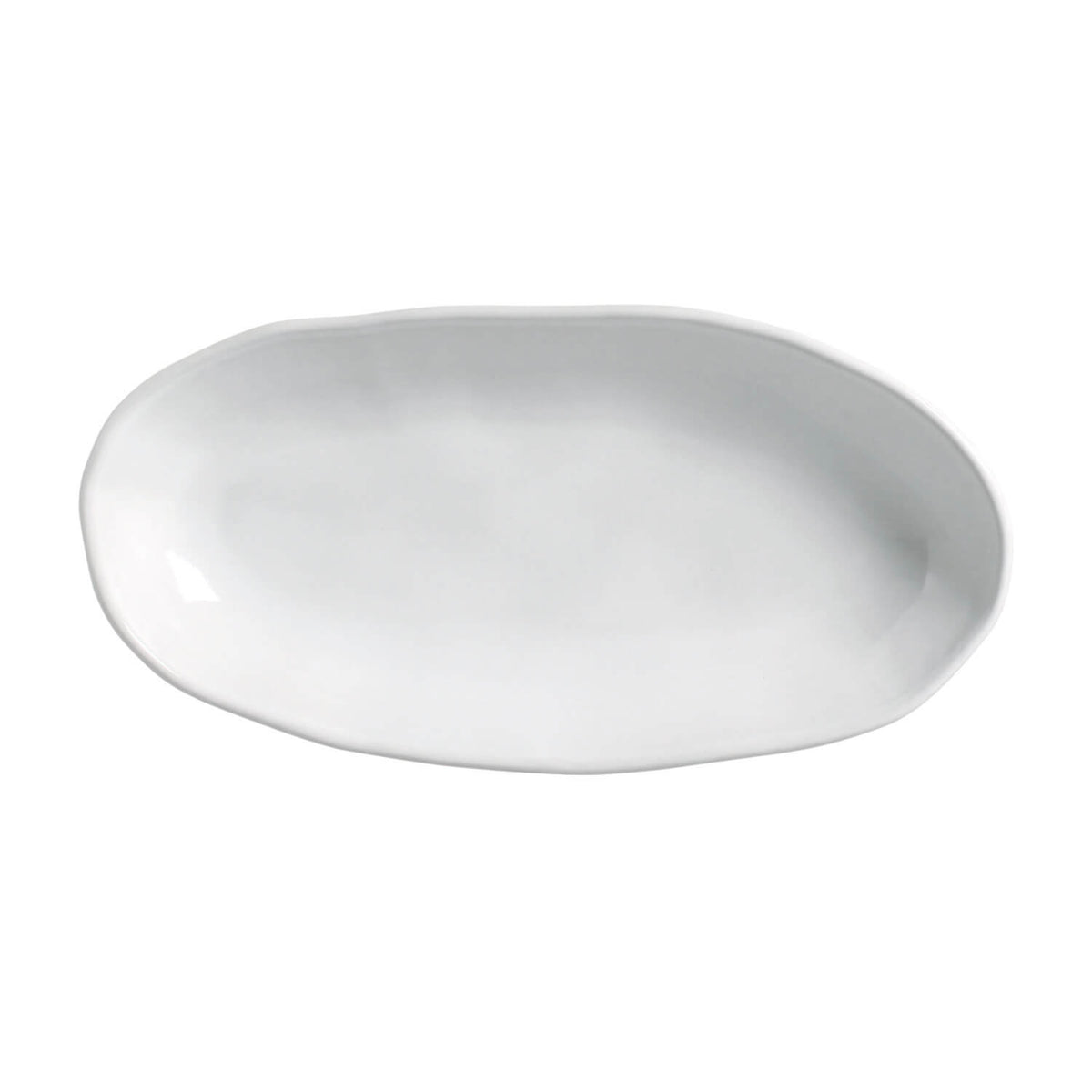 Porto Brasil NEW WHITE DEEP OVAL PR LARGE ORGANIC STONEWARE dia. 12.6x6.3"  SKU: '14414119801
