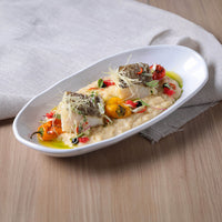 Porto Brasil NEW WHITE DEEP OVAL PR LARGE ORGANIC STONEWARE dia. 12.6x6.3"  SKU: '14414119801