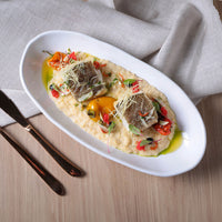 Porto Brasil NEW WHITE DEEP OVAL PR LARGE ORGANIC STONEWARE dia. 12.6x6.3"  SKU: '14414119801