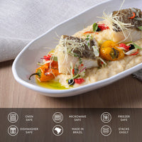 Porto Brasil NEW WHITE DEEP OVAL PR LARGE ORGANIC STONEWARE dia. 12.6x6.3"  SKU: '14414119801