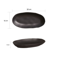 Porto Brasil MATTE BLACK DEEP OVAL PR LARGE ORGANIC STONEWARE dia. 12.6x6.3"  SKU: '1441473901