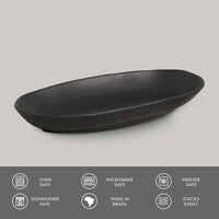 Porto Brasil MATTE BLACK DEEP OVAL PR LARGE ORGANIC STONEWARE dia. 12.6x6.3"  SKU: '1441473901