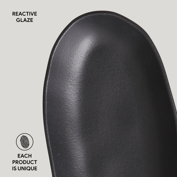 Porto Brasil MATTE BLACK DEEP OVAL PR LARGE ORGANIC STONEWARE dia. 12.6x6.3"  SKU: '1441473901