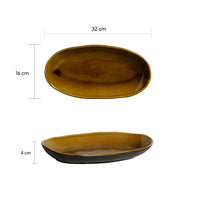 Porto Brasil AMBER DEEP OVAL PR LARGE ORGANIC STONEWARE dia. 12.6x6.3"  SKU: '1441477101