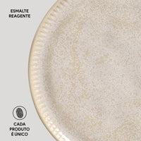 Porto Brasil LATTE LINHAS DESSERT PLATE STONEWARE dia. 8.46"  SKU: '1461108501