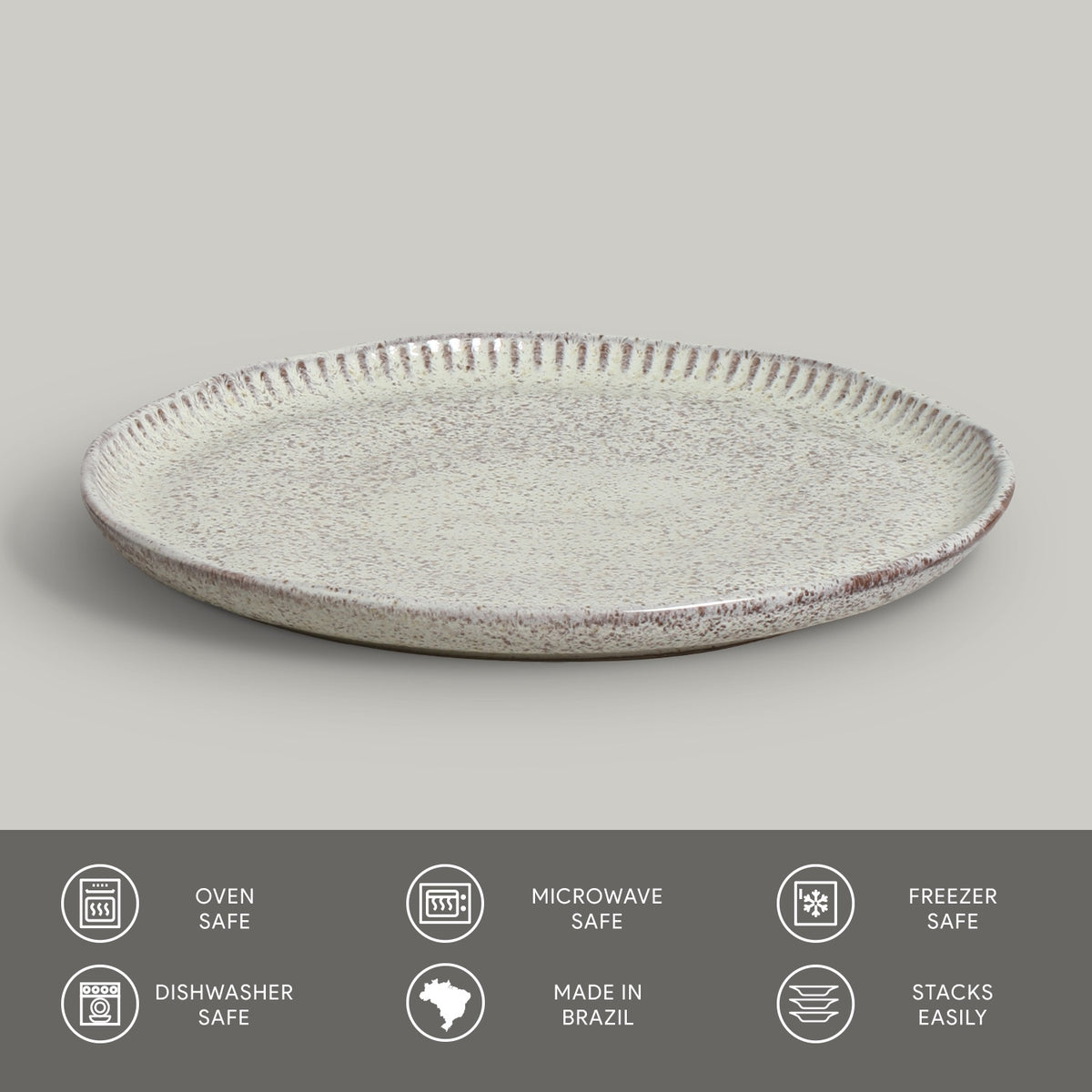 Porto Brasil PISTACHE LINHAS DESSERT PLATE STONEWARE dia. 8.46"  SKU: '1461108801
