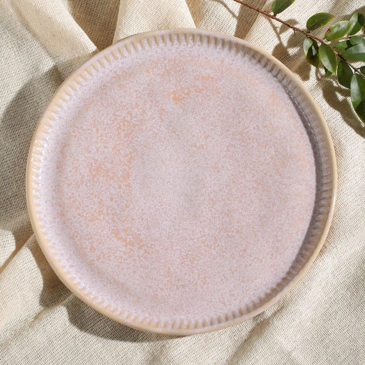 Porto Brasil LITCHI LINHAS DESSERT PLATE STONEWARE dia. 8.46"  SKU: '1461109201