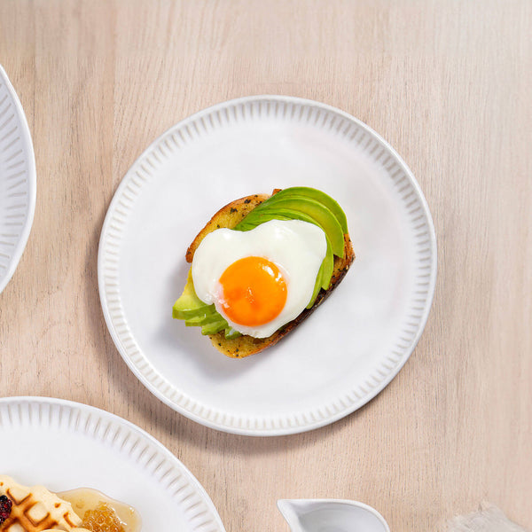 Porto Brasil NEW WHITE LINHAS DESSERT PLATE STONEWARE dia. 8.46"   SKU: '1461119801