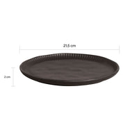 Porto Brasil MATTE BLACK LINHAS DESSERT PLATE STONEWARE dia. 8.46"   SKU: '146173901