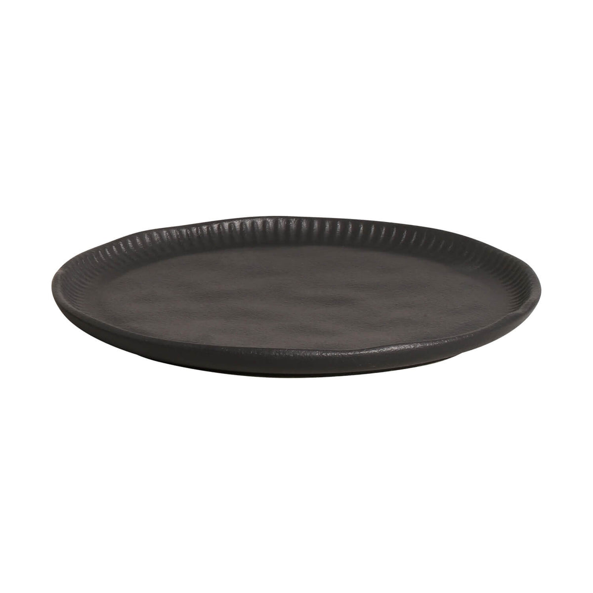 Porto Brasil MATTE BLACK LINHAS DESSERT PLATE STONEWARE dia. 8.46"   SKU: '146173901
