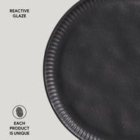 Porto Brasil MATTE BLACK LINHAS DESSERT PLATE STONEWARE dia. 8.46"   SKU: '146173901