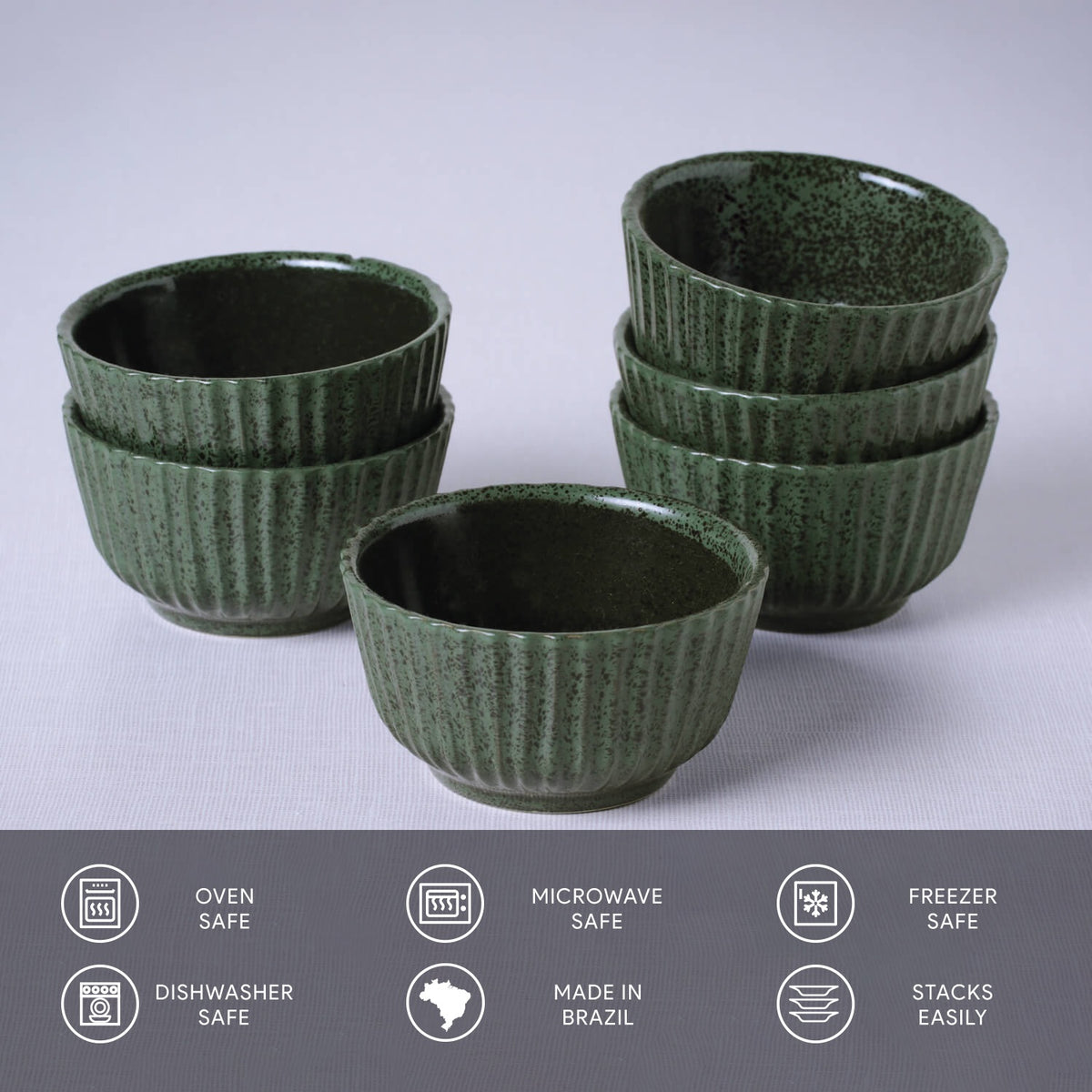 Porto Brasil GREENERY LINHAS RAMEKIN STONEWARE dia. 3.5x1.97" GREENEERY SKU: '14661106501