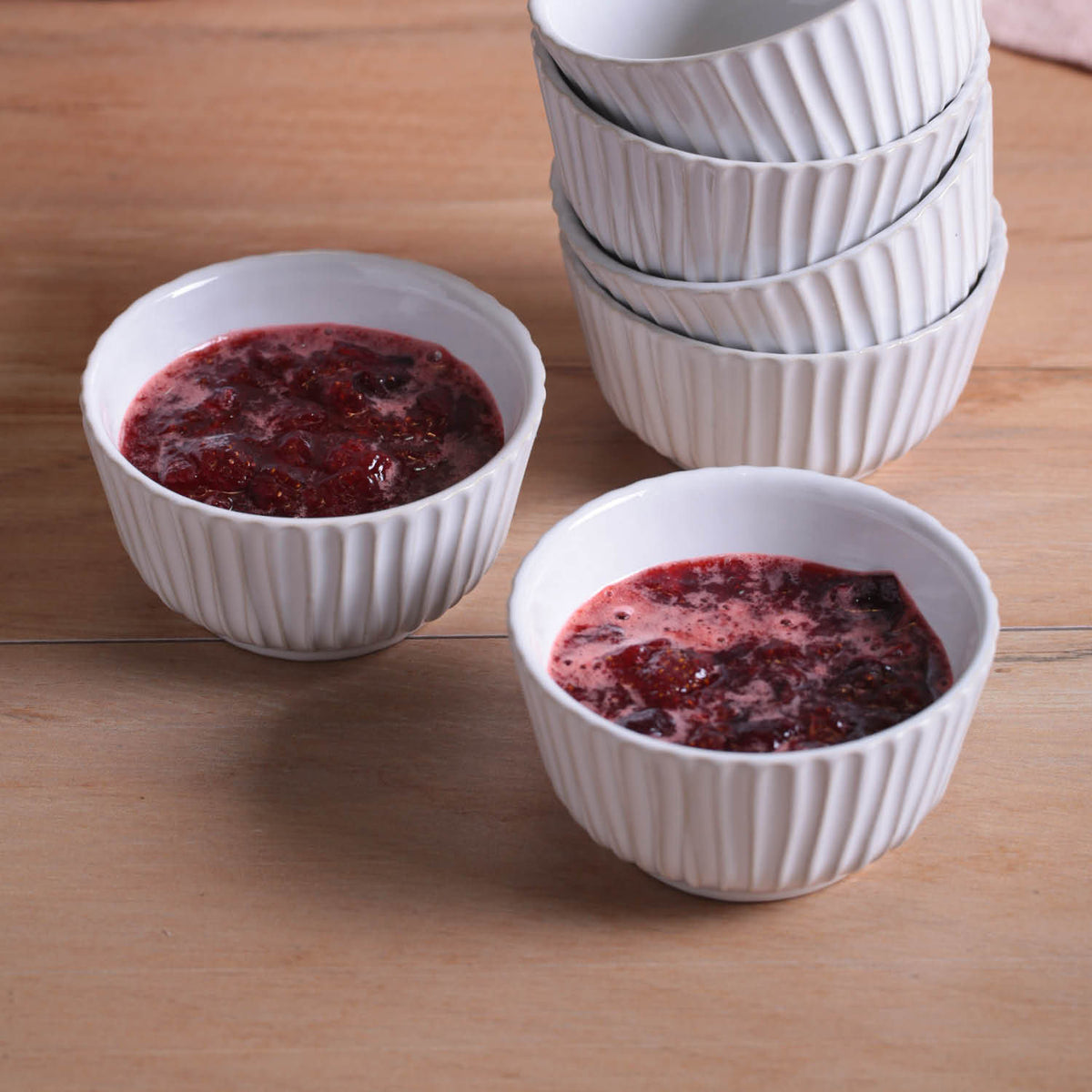 Porto Brasil NEW WHITE LINHAS RAMEKIN STONEWARE dia. 3.5x1.97"  SKU: '14661119801