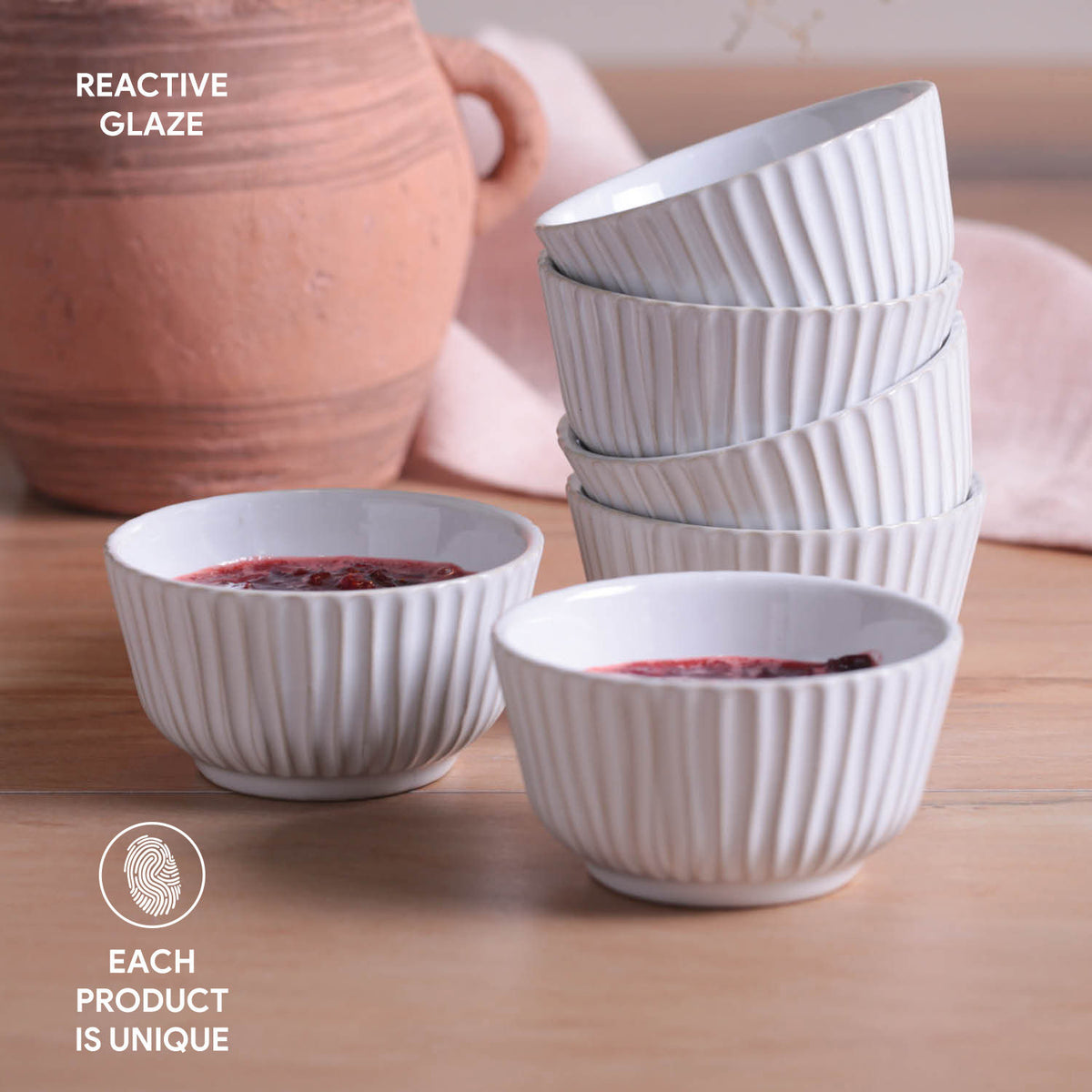 Porto Brasil NEW WHITE LINHAS RAMEKIN STONEWARE dia. 3.5x1.97"  SKU: '14661119801