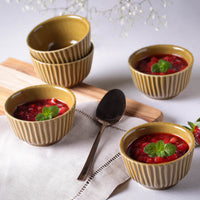 Porto Brasil AMBER LINHAS RAMEKIN STONEWARE dia. 3.5x1.97"  SKU: '1466177101