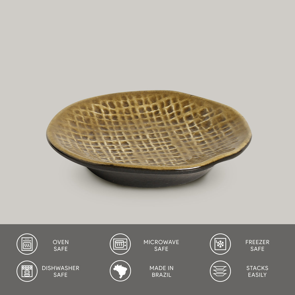 Porto Brasil AMBER RAMEKIN JUTA STONEWARE dia. 4.33x0.87"  SKU: '1466477101