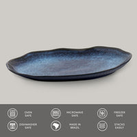 Porto Brasil DENIM SHALLOW OVAL PR MEDIUM BIO STONEWARE dia. 11.81x7.87"  SKU: '14831113001