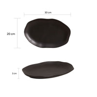 Porto Brasil MATTE BLACK SHALLOW OVAL PR MEDIUM BIO STONEWARE dia. 11.81x7.87"  SKU: '1483173901