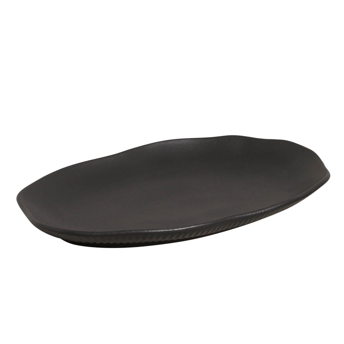 Porto Brasil MATTE BLACK SHALLOW OVAL PR MEDIUM BIO STONEWARE dia. 11.81x7.87"  SKU: '1483173901