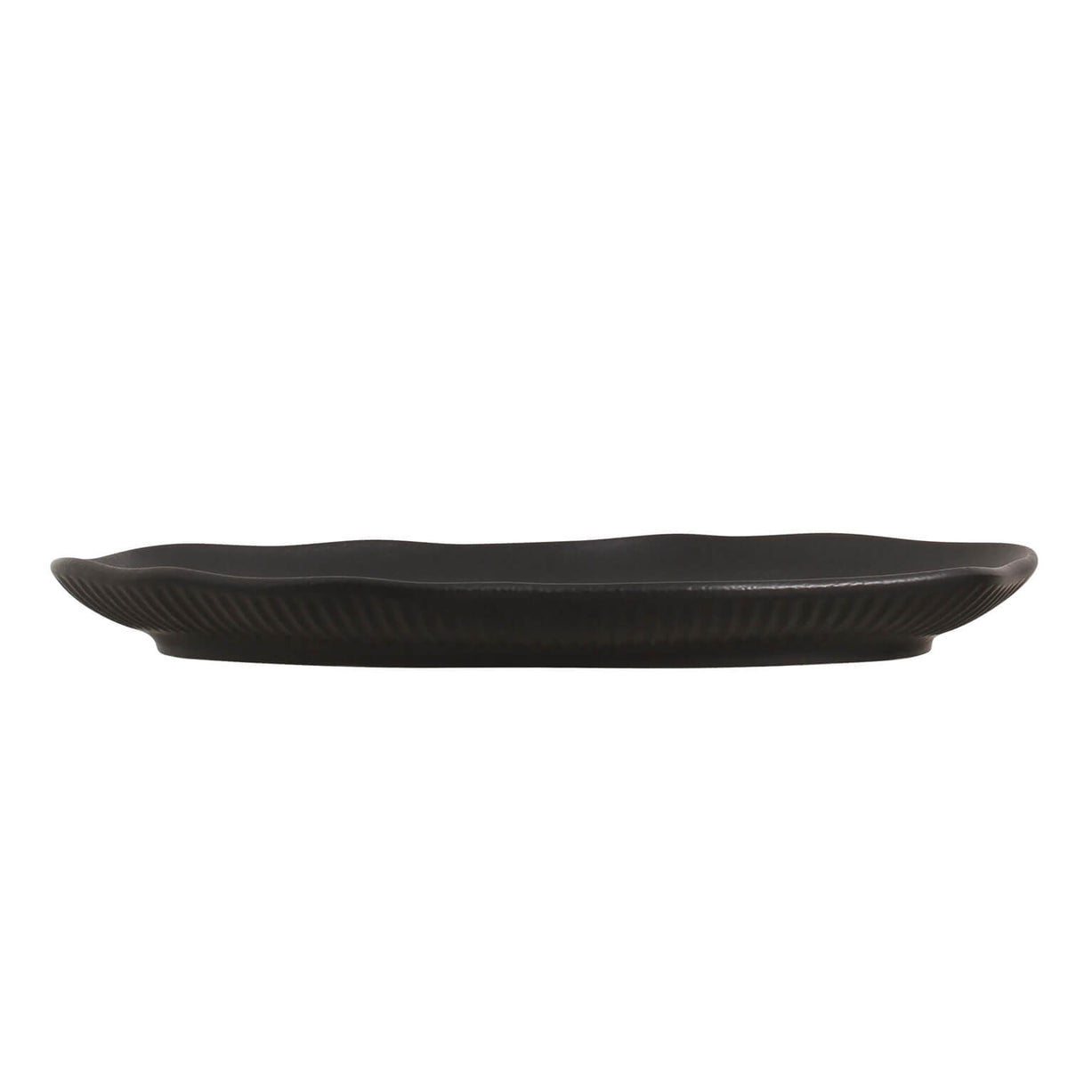 Porto Brasil MATTE BLACK SHALLOW OVAL PR MEDIUM BIO STONEWARE dia. 11.81x7.87"  SKU: '1483173901