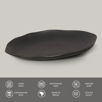Porto Brasil MATTE BLACK SHALLOW OVAL PR MEDIUM BIO STONEWARE dia. 11.81x7.87"  SKU: '1483173901