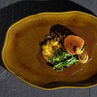 Porto Brasil AMBER SHALLOW OVAL PR MEDIUM BIO STONEWARE dia. 11.81x7.87"  SKU: '1483177101