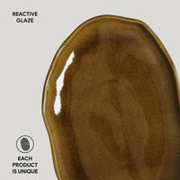 Porto Brasil AMBER SHALLOW OVAL PR MEDIUM BIO STONEWARE dia. 11.81x7.87"  SKU: '1483177101