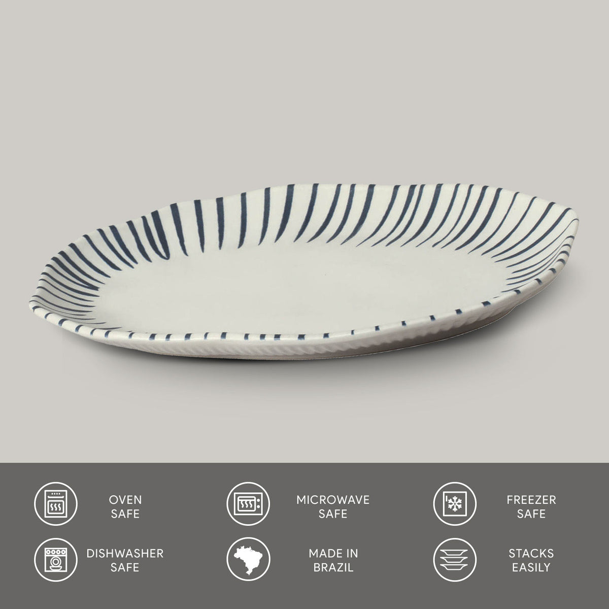 Porto Brasil ELEMENTO SHALLOW OVAL PR MEDIUM BIO STONEWARE dia. 11.81x7.87"  SKU: '1483193101