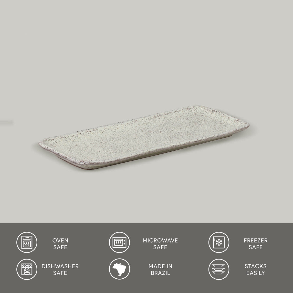 Porto Brasil PISTACHE RECTANGULAR PR ORGANIC STONEWARE dia. 8.66x3.74"  SKU: '15014108801