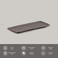 Porto Brasil METALLICA RECTANGULAR PR ORGANIC STONEWARE dia. 8.66x3.74"  SKU: '15014109301