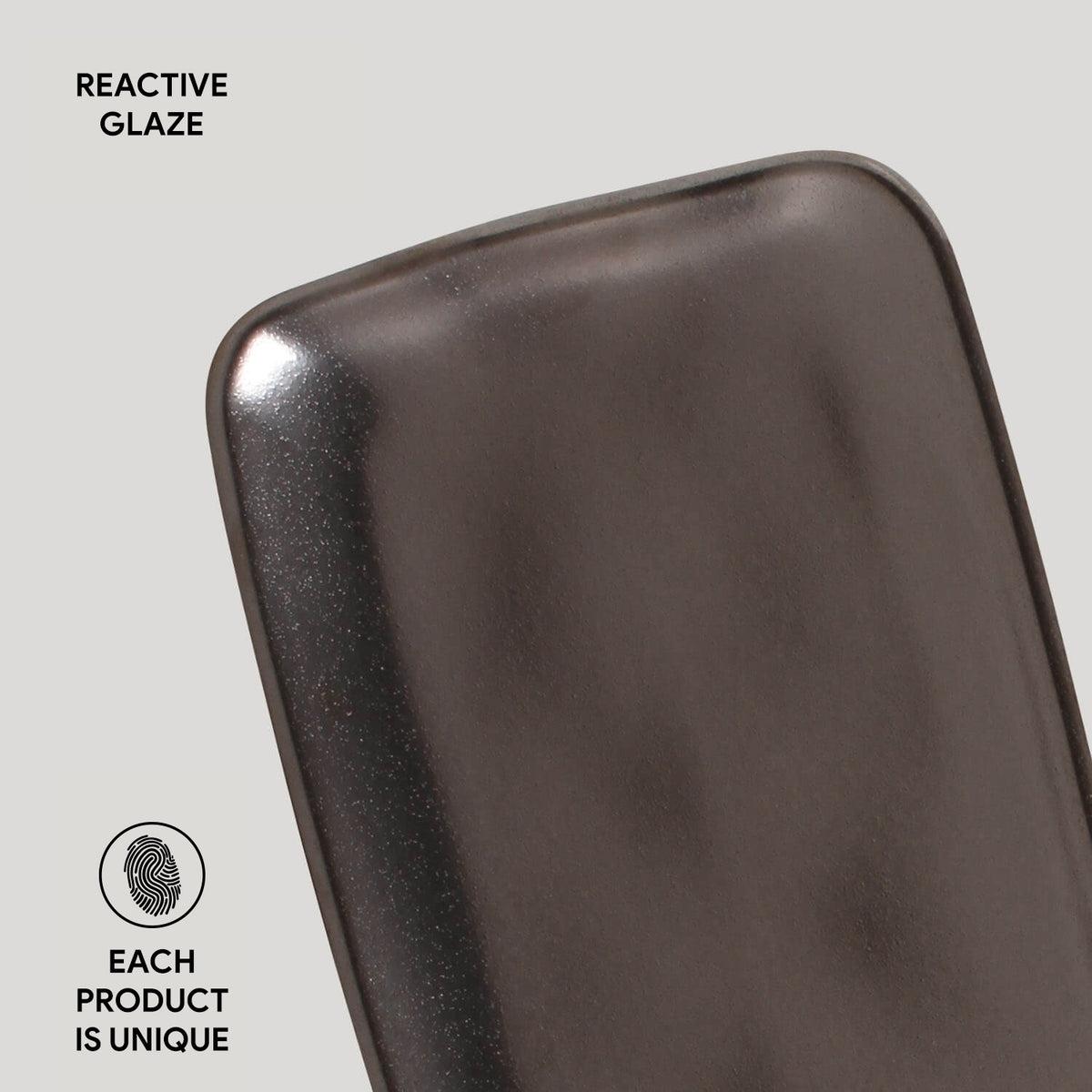 Porto Brasil METALLICA RECTANGULAR PR ORGANIC STONEWARE dia. 8.66x3.74"  SKU: '15014109301