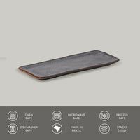 Porto Brasil TITANIUM RECTANGULAR PR ORGANIC STONEWARE dia. 8.66x3.74"  SKU: '15014109401