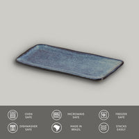 Porto Brasil DENIM RECTANGULAR PR ORGANIC STONEWARE dia. 8.66x3.74"  SKU: '15014113001