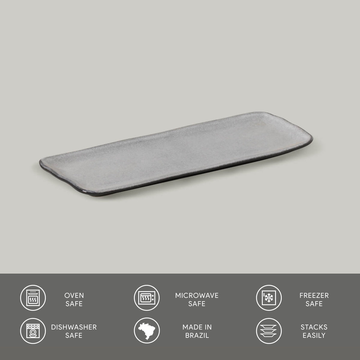 Porto Brasil DUST RECTANGULAR PR ORGANIC STONEWARE dia. 8.66x3.74"  SKU: '15014115801