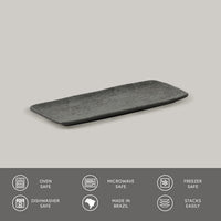 Porto Brasil CHROMIUM RECTANGULAR PR ORGANIC STONEWARE dia. 8.66x3.74"  SKU: '15014115901