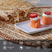 Porto Brasil NEW WHITE RECTANGULAR PR ORGANIC STONEWARE dia. 8.66x3.74"  SKU: '15014119801