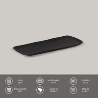 Porto Brasil MATTE BLACK RECTANGULAR PR ORGANIC STONEWARE dia. 8.66x3.74"  SKU: '1501473901