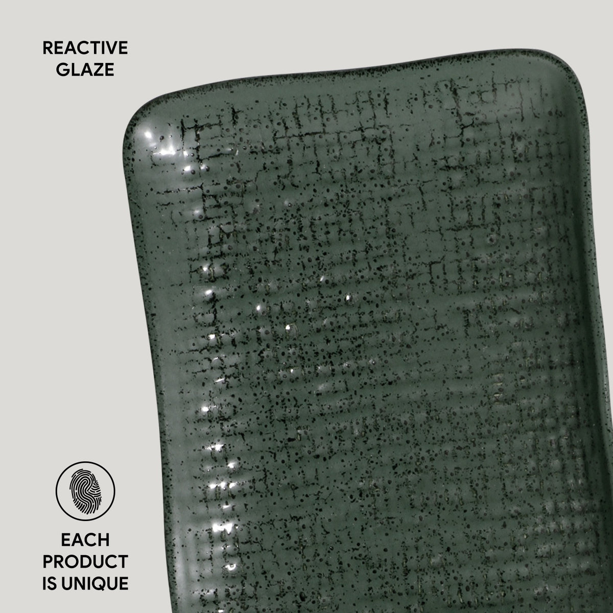 Porto Brasil GREENERY RECTANGULAR PR JUTA STONEWARE dia. 7.08x5.51"  SKU: '15064106501