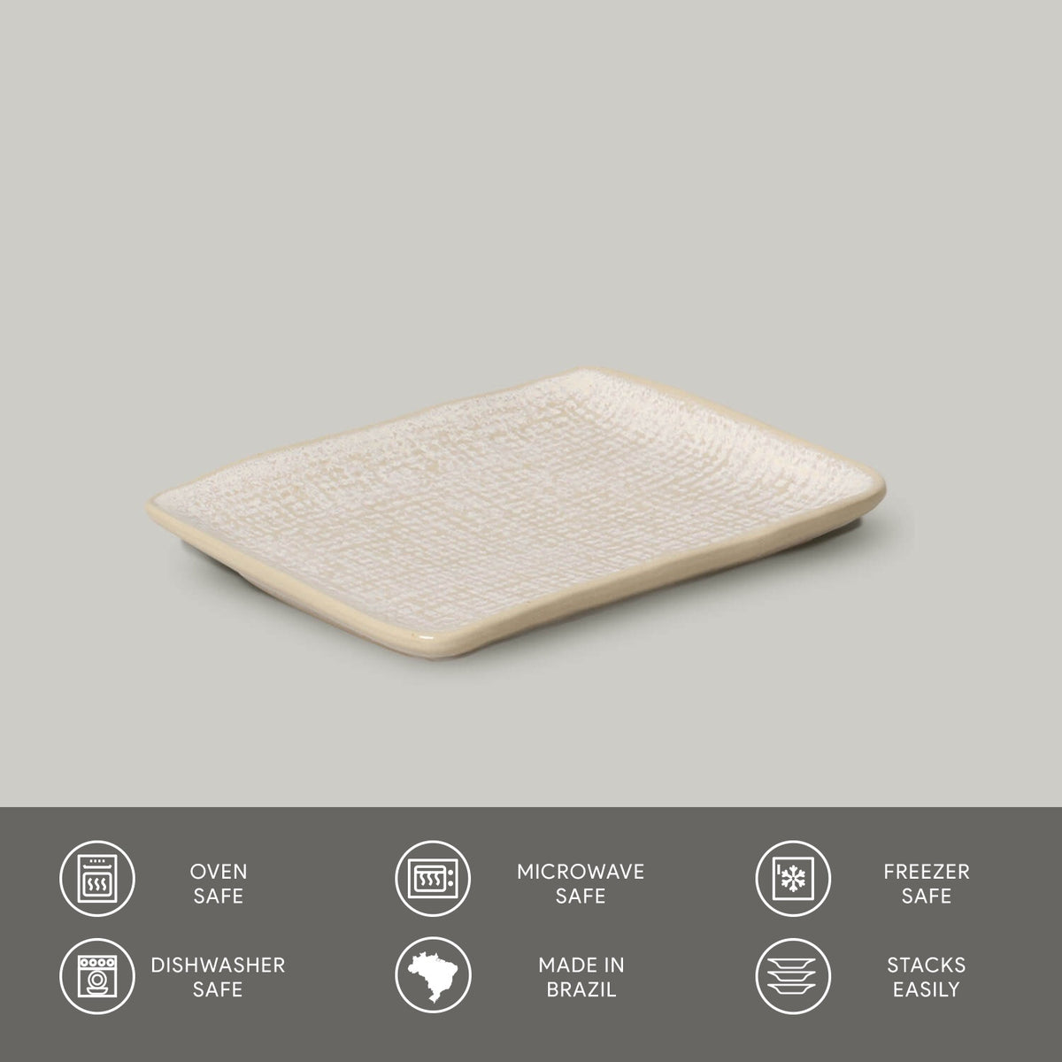 Porto Brasil LATTE RECTANGULAR PR JUTA STONEWARE dia. 7.08x5.51"  SKU: '15064108501