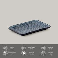 Porto Brasil DENIM RECTANGULAR PR JUTA STONEWARE dia. 7.08x5.51"  SKU: '15064113001