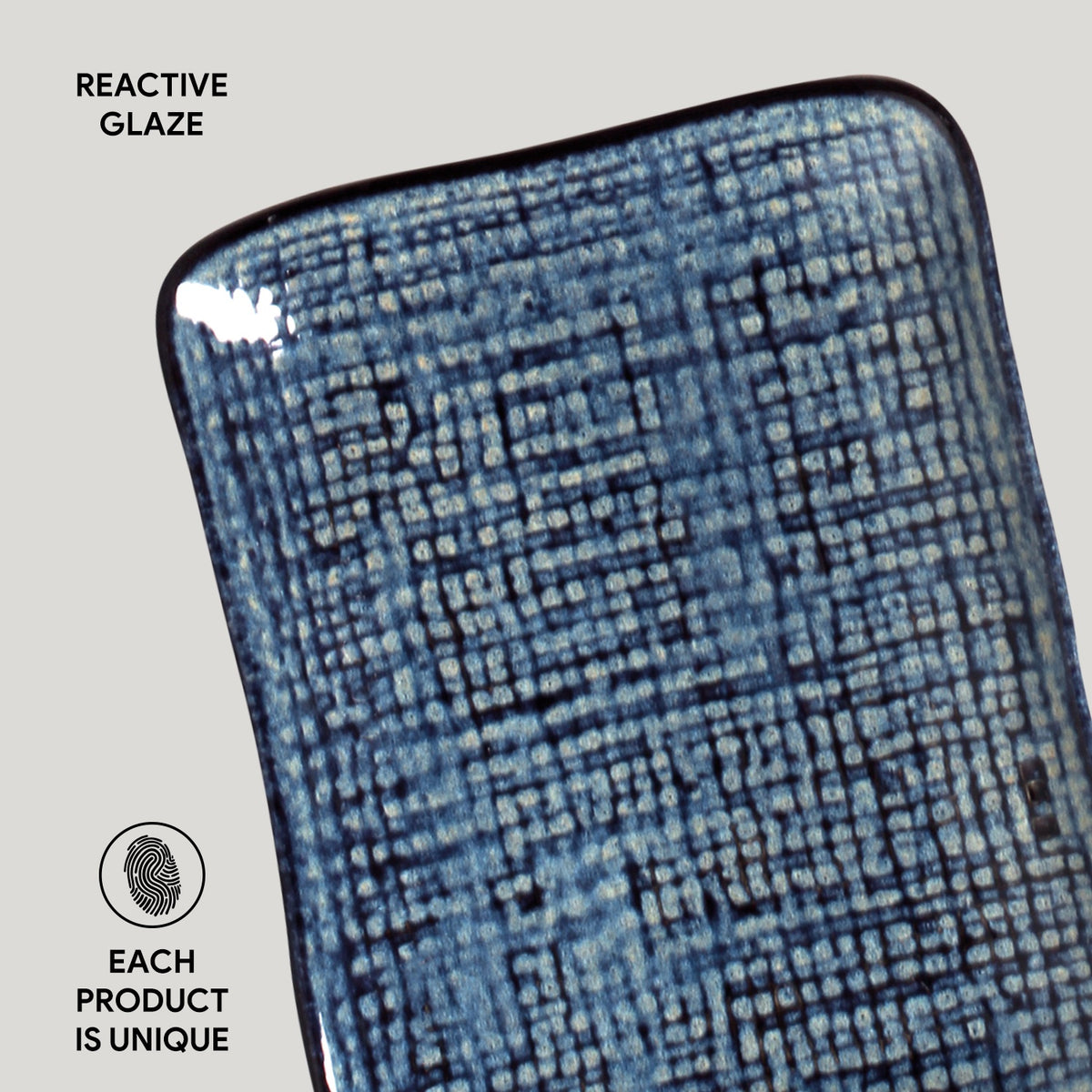 Porto Brasil DENIM RECTANGULAR PR JUTA STONEWARE dia. 7.08x5.51"  SKU: '15064113001