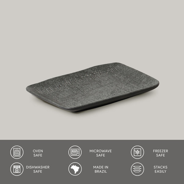 Porto Brasil CHROMIUM RECTANGULAR PR JUTA STONEWARE dia. 7.08x5.51"  SKU: '15064115901