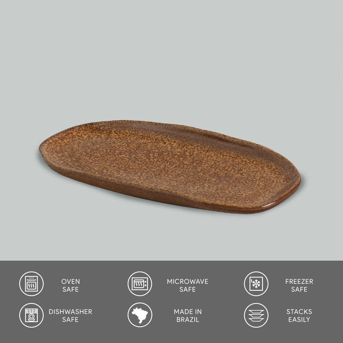 Porto Brasil DIJON SHALLOW OVAL PR ORGANIC STONEWARE dia. 9.06x4.33"  SKU: '15114105801