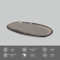 Porto Brasil TOURMALINE SHALLOW OVAL PR ORGANIC STONEWARE dia. 9.06x4.33"  SKU: '15114108901