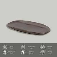 Porto Brasil METALLICA SHALLOW OVAL PR ORGANIC STONEWARE dia. 9.06x4.33"  SKU: '15114109301