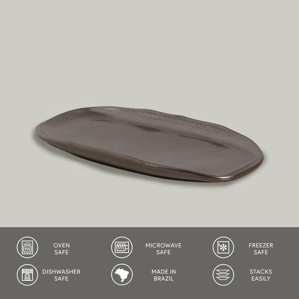 Porto Brasil METALLICA SHALLOW OVAL PR ORGANIC STONEWARE dia. 9.06x4.33"  SKU: '15114109301