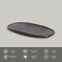 Porto Brasil TITANIUM SHALLOW OVAL PR ORGANIC STONEWARE dia. 9.06x4.33"  SKU: '15114109401